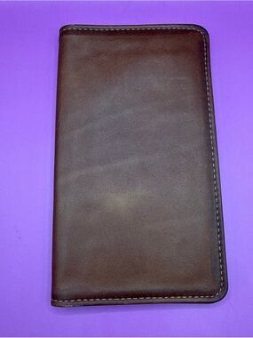Vintage HAZEL Top Grain Leather USA Business Card Holder Portfolio 8”x4.5”